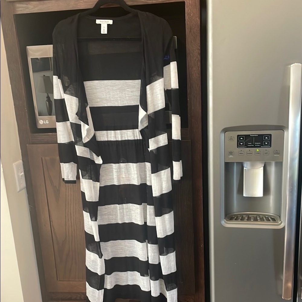 White House Black Market Striped Duster